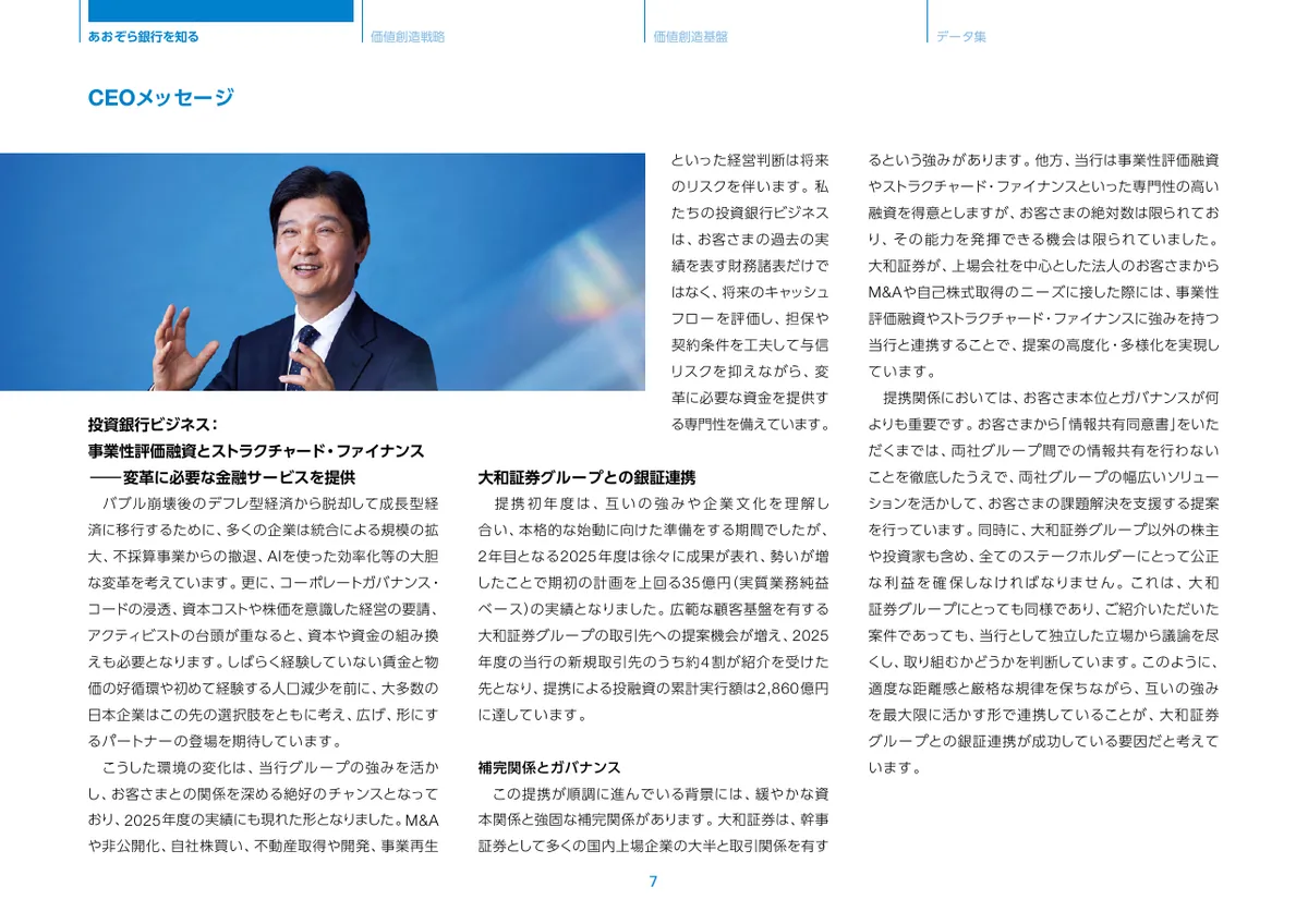 株式会社あおぞら銀行「統合報告書 ディスクロージャー誌 2026 本編」8 ページ目