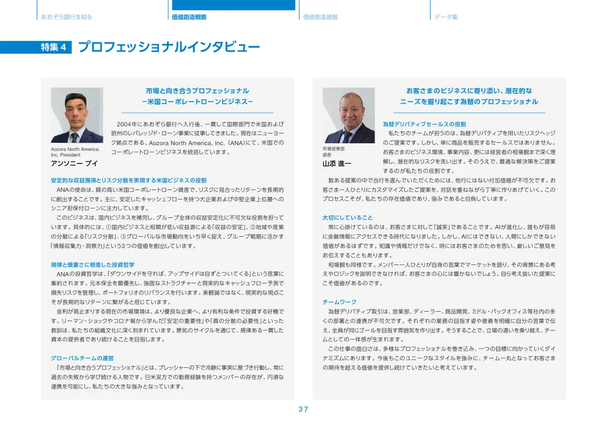 株式会社あおぞら銀行「統合報告書 ディスクロージャー誌 2026 本編」38 ページ目