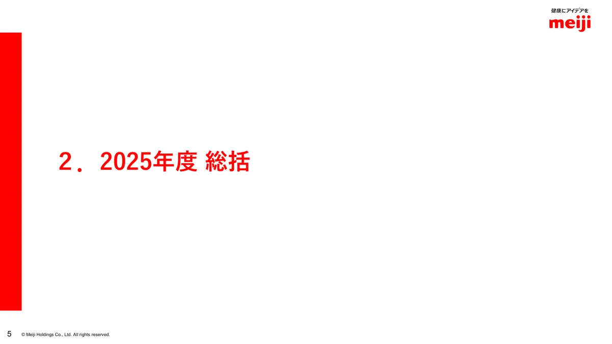 明治ホールディングス株式会社「2025年度 決算説明資料」6 ページ目